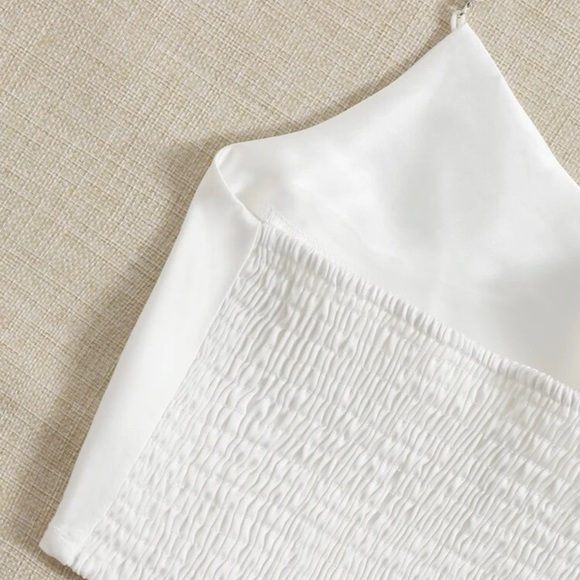 Cute Satin Shirred Back Halter Top - Picture 4 of 5